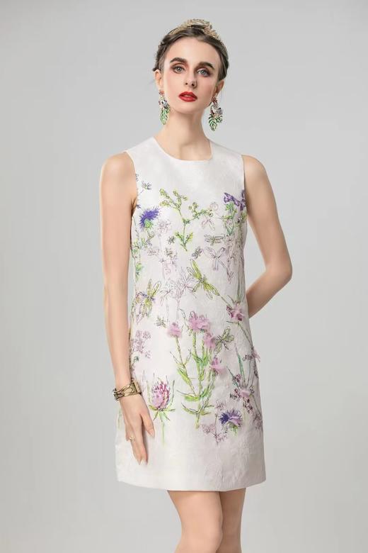 提花工艺连衣裙高级感气质优雅SZ3S51 商品图0