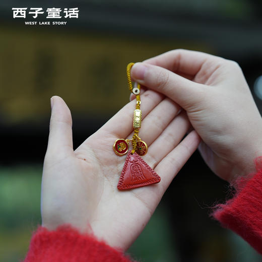 「灵隐祈福岁岁平安钥匙扣」财神钥匙扣平安符+铜镀金百福金币 招财吉祥如意挂件岁岁平安 商品图0