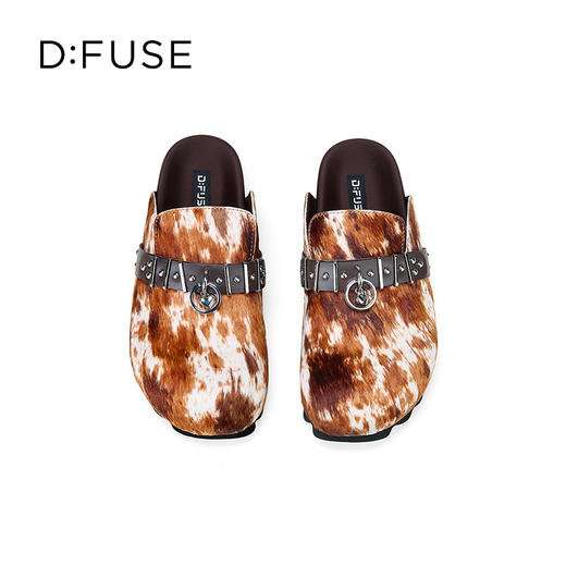 Dfuse迪芙斯2025秋季新款外穿拖鞋铆钉条带休闲勃肯鞋包头半拖女鞋DFD3110027 商品图9