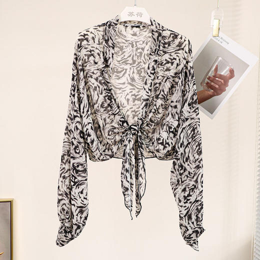雀说 防晒披肩时尚印花宫廷袖时尚外披 商品图13