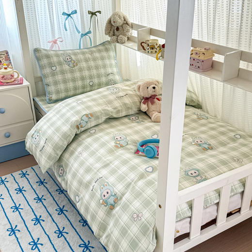 自然醒40支12868全棉夹棉床盖套件三件套大学生宿舍专用卡通被套夹棉床单床盖四季通用JY 商品图7