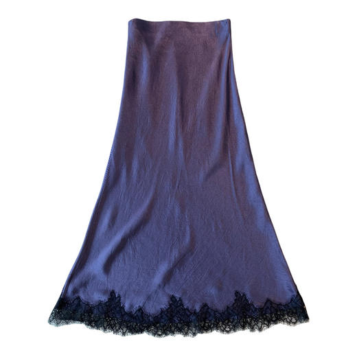 睫毛蕾丝拼接100醋酯缎垂顺丝滑松紧腰鱼尾半身裙中长裙夏款！ 商品图7