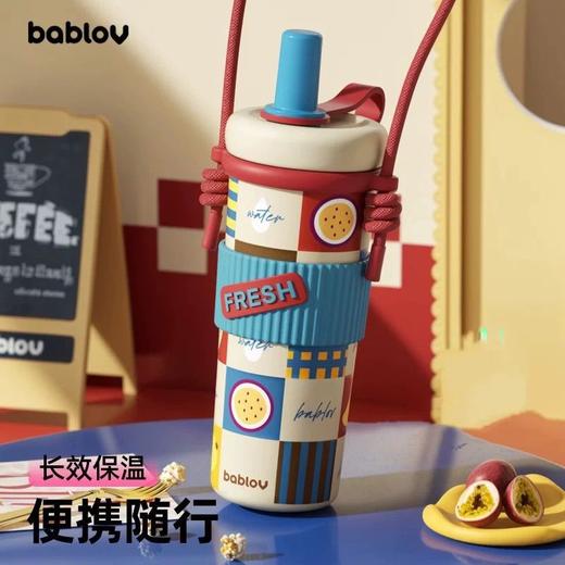 【开学季 | 新装备】花伴森保温杯大容量吸管水杯子2025新款bablov gogo吸管保温杯复古款 商品图0