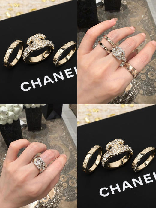 小香三合一25P新款经典菱格纹三个戒指可叠带 商品图5