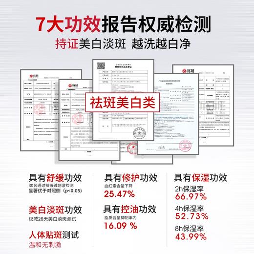 拥有“美白祛斑特证”！【JOSUR--洗卸护多合一美白洁面膏】氨基酸表活配方护肤 美白祛斑/控油保湿/舒缓修护/温和深净 7大功效深层清洁肌肤毛孔 让你越洗越白净！ 商品图4