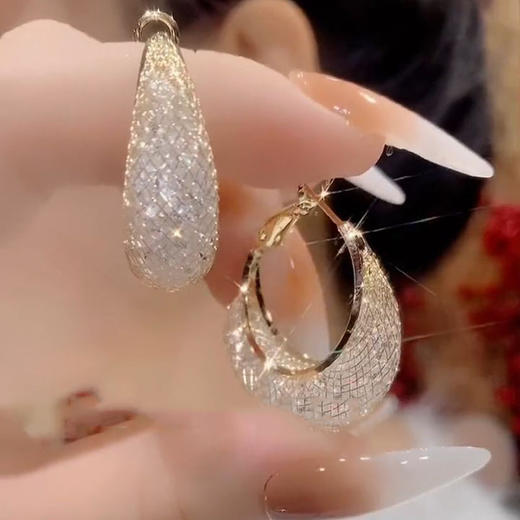 雀说 复古港风轻奢镂空网状气质个性耳环 商品图4