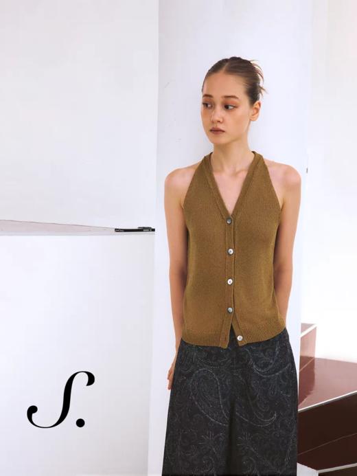 shyshystill/shy202502034/无袖小版型天丝透气感呼气针织马甲 商品图2