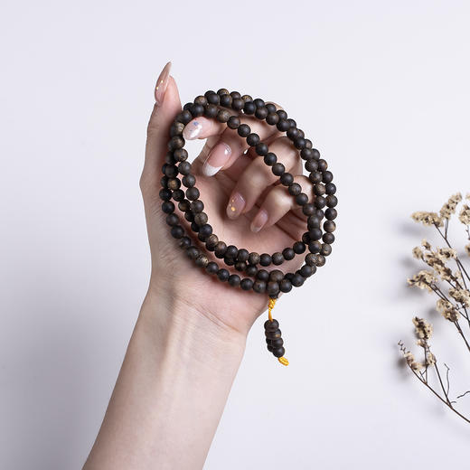 XY0490沉香沉水级6mm108佛珠素串手链 商品图8