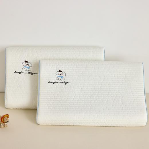 自然醒全棉水洗棉亲子乳胶枕-小白布丁狗儿童枕头宿舍学生枕芯成人纯棉护颈椎助眠枕XK 商品图7