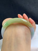 620630，58.2圈口，细糯三彩正圈平安镯，春彩底飘半截黄翡色 商品缩略图4