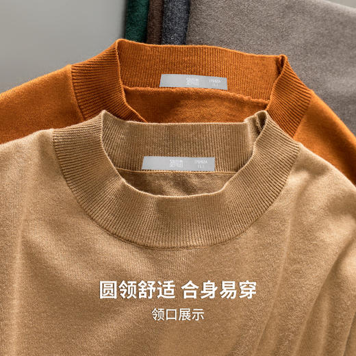 【含绵羊毛】圣得西男士亲肤柔软羊毛混纺高密针织衫2025秋季新款百搭舒适毛衣 商品图7