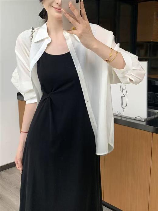 套装【MYBL】8632 74%天丝➕95%弹力棉吊带打褶衬衫两件套-喜出 商品图8