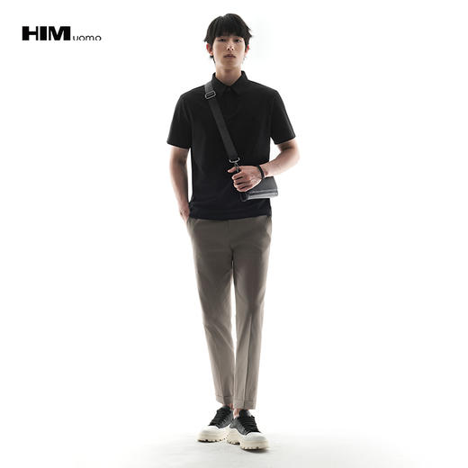 HIM漢崇 简约舒适透气男士九分裤斯文百搭通勤休闲裤 2026春季 商品图1