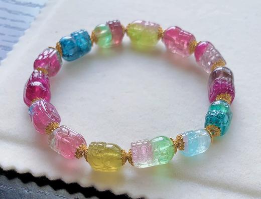 单圈貔貅西瓜碧玺手串 商品图0