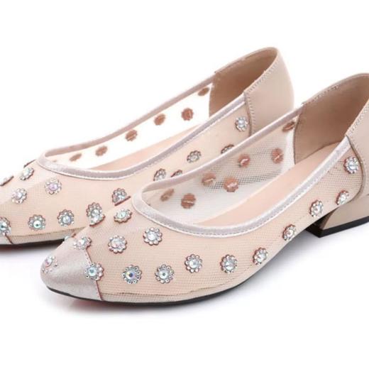 丁摩 烫钻镂空女网鞋新款夏季镂空单鞋女平底透气凉鞋软底鞋子5ZF-8066 商品图2