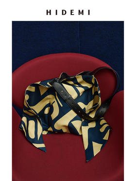 HIDEMI 我们做印花系列手绘纯原创抽象几何感艺术油画印花设计感缎面背包