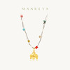Manreya玛芮雅金象幻彩项链美拉德小象吊坠锁骨链女精致手工编织|50+5cm 商品缩略图0