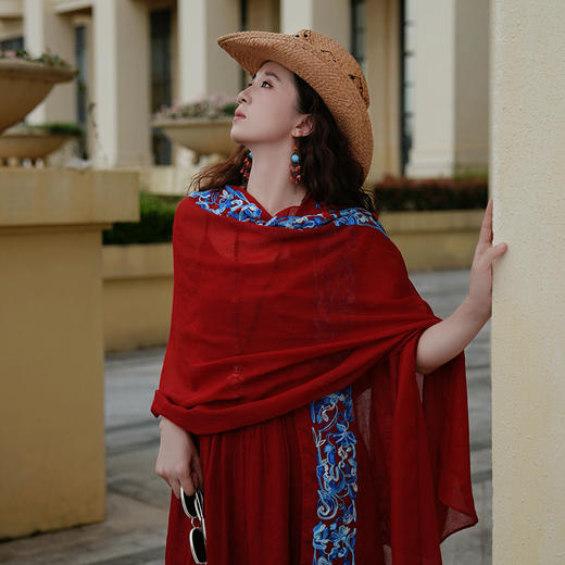 雀说 旅游穿搭防晒披肩外搭轻纱 S1785 商品图0