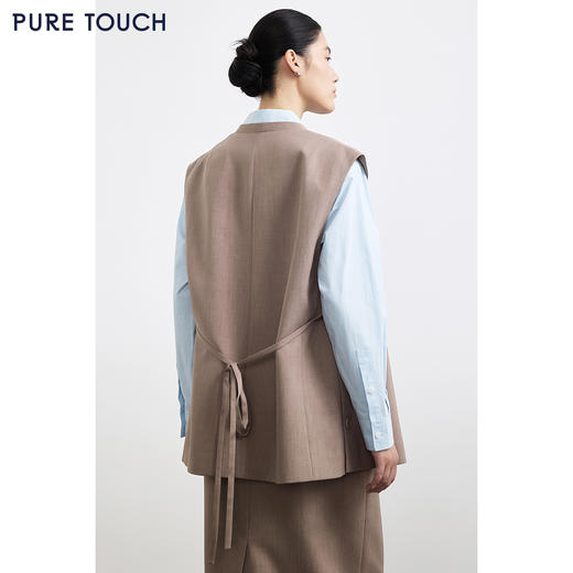 PURE TOUCH浅棕色无袖西装马甲 商品图4