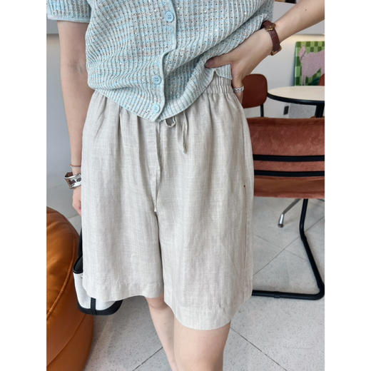 2507501    亚麻系带 中裤（4分裤） 商品图1