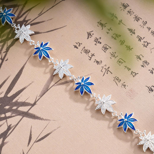 子佩集S990银【枫光旖旎】手链【DSSL002】纯银花丝珐琅彩枫叶原创作品2506 商品图10