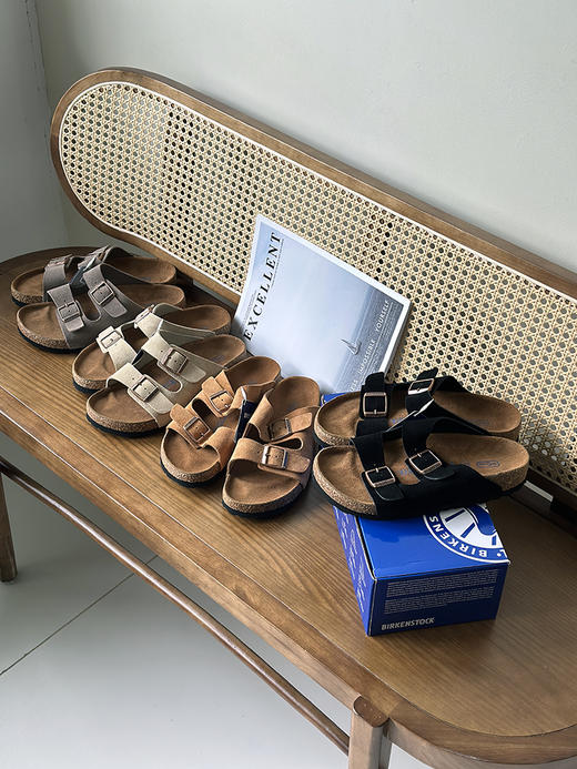 现货 THS-无 bir勃肯 圆圆同款 反绒牛皮勃肯休闲拖鞋 3色 BZ1256 商品图4