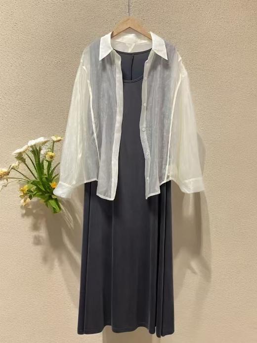 套装【MYBL】8633 75%天丝➕70%超舒服黏胶纤维新中式天丝衬衫两件套-喜出 商品图2