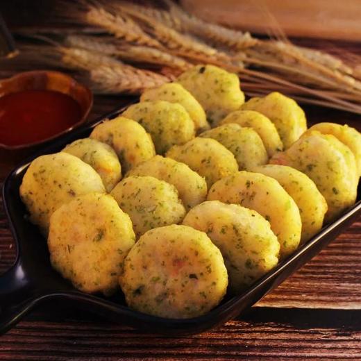 果蔬鲜虾饼 营养早餐素食半成品冷冻 商品图1