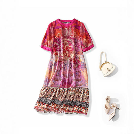 丁摩 定位印花真丝连衣裙80087 商品图4