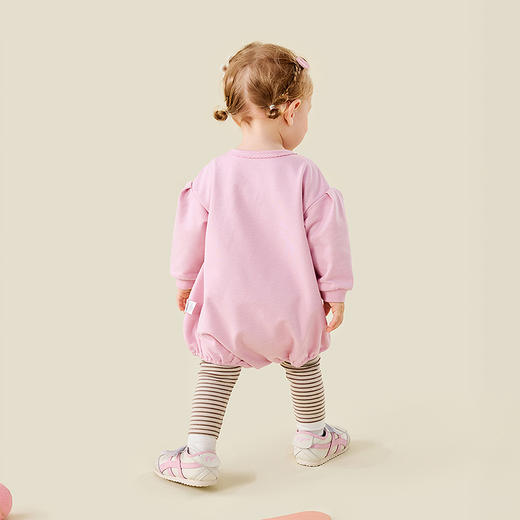迷你巴拉女童宝宝长袖包屁连体衣条纹打底裤两件套装秋季新款 商品图2