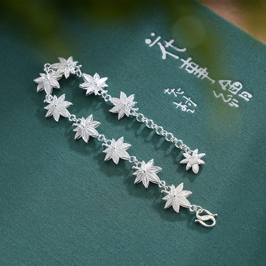 子佩集S990银【枫光旖旎】手链【DSSL002】纯银花丝珐琅彩枫叶原创作品2506 商品图7
