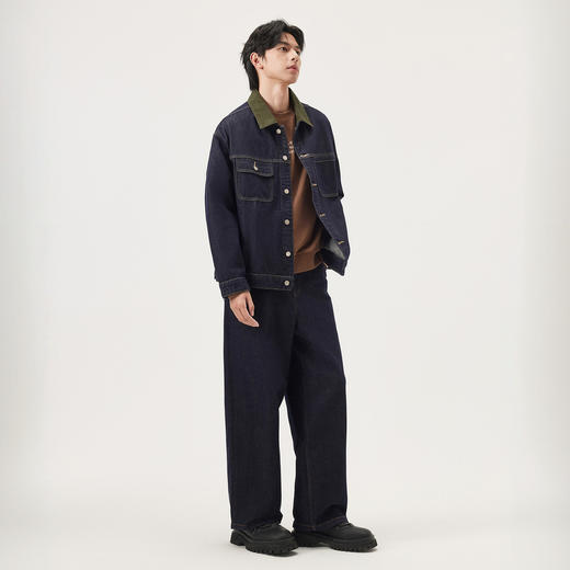 gxg.jeans男装 撞色拼接简约休闲宽松牛仔夹克外套男 25秋热卖 商品图3
