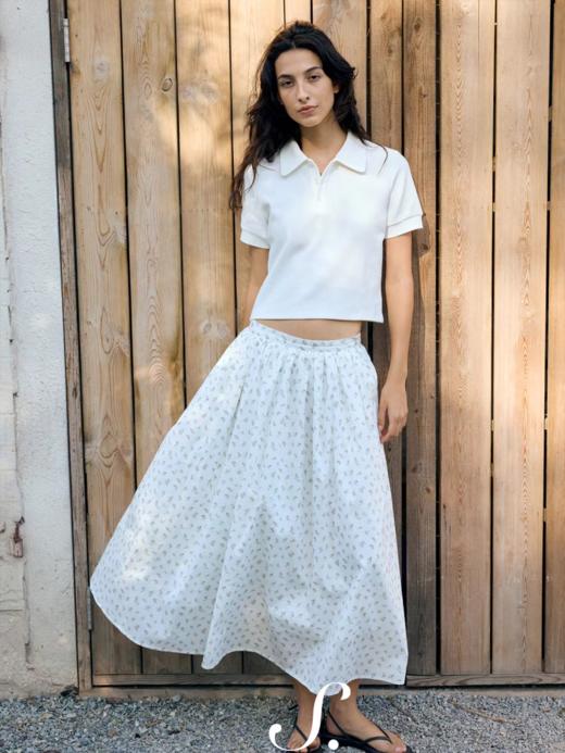 shyshystill/shy202502080/捏细褶棉质碎花格子大裙摆两色伞裙 商品图4