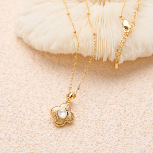 Manreya玛芮雅幸时叶语项链串珠颈链女四叶草吊坠经典玛瑙锁骨链| 长度：42+6cm 商品图4