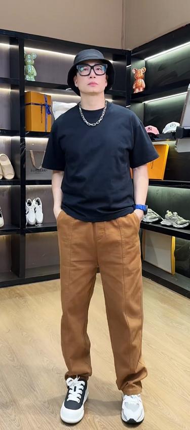 纯色松紧腰抽绳束脚工装裤 商品图2