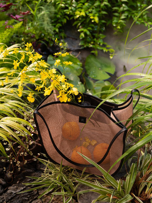 月笼 皮质滚边夏日清凉购物袋 随身轻便包 山林曦照 商品图2