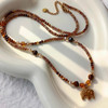 雀说 咖色小象串珠虎眼石项链轻奢小众高级感气质长款高档毛衣链配饰NK433 商品缩略图0