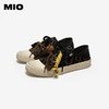 MIO米奥帆布鞋秋新款圆头厚底低帮双鞋带一脚蹬豹纹休闲板鞋M254551309 商品缩略图2