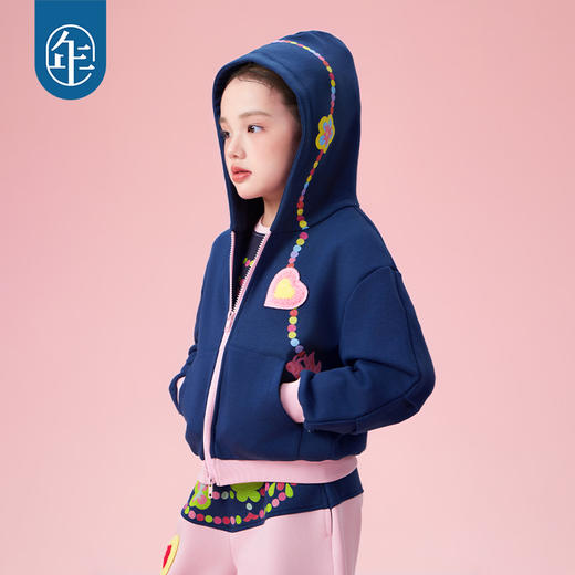 年衣童装童装外套25秋季新款儿童户外冲锋衣高颜值宽松撞色连帽上衣花火虹心外套 商品图0