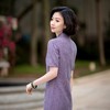 西子/清平调新中式提花立领盘扣修身显瘦短袖旗袍/QPBH1088 商品缩略图7