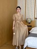 【必入推荐】 80%天丝【MYBL】8630天丝提花新中式束腰V领盘扣长款连衣裙-喜出 商品缩略图8