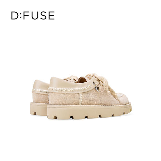 Dfuse迪芙斯2025秋季新款复古休闲乐福鞋玫瑰花心形扣系带袋鼠鞋DFD3112054 商品图8