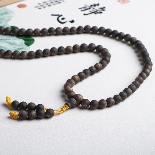 XY0490沉香沉水级6mm108佛珠素串手链 商品图2