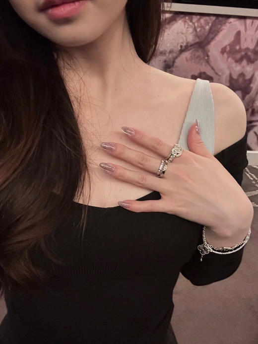 小香三合一25P新款经典菱格纹三个戒指可叠带 商品图2