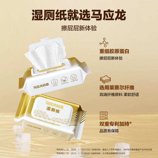 【新品上市】马应龙吉金湿厕纸48抽清洁私处胶原蛋白湿巾男女擦屁股专用清爽湿手纸 商品图1