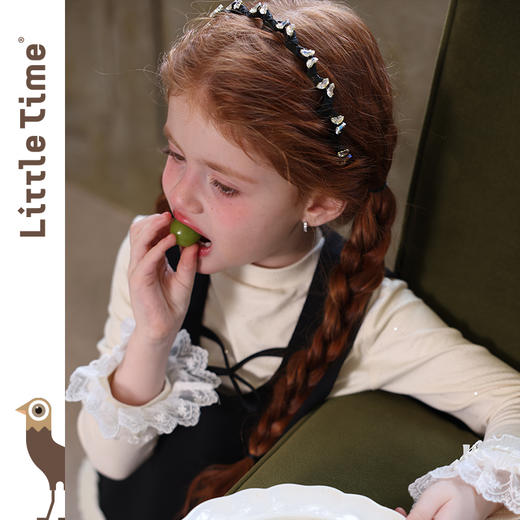 littletime女童发箍2025新款儿童蝴蝶水晶发饰女孩头饰发卡头箍 商品图1