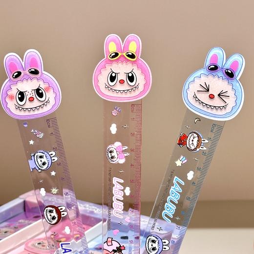 买一送一！【可爱labubu直尺！】新款15公分直尺 可爱卡通拉布布 儿童学生透明直尺 塑料尺子文具礼物-QA 商品图2