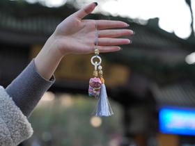 【灵隐景区直发】大漆猫珍珠钥匙扣 | 轻奢猫咪挂件 随身精致包饰