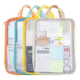 晨光（M&G）文具L型学生网纱拉链袋 科目分类袋文件袋一年级小学生加厚学科袋大容量大开口 英语ADM945AYB