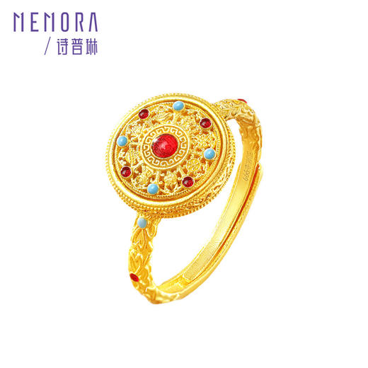 【新品首发】足金灵转八宝戒指 黄金可转动八宝罗盘戒指【按克计价黄金2】MEMORA诗普琳GR265401 商品图5